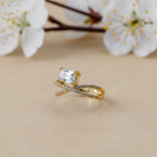 Emerald Cut Solitaire Criss Cross Wrap Ring GWR-29