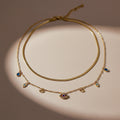 Modern Evil Eye Herringbone Layered Necklace GWN -104