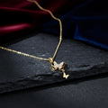 Modern Crystal Twin Butterfly Drop Necklace GWN -142