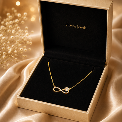 Modern Infinity Blossom Crystal Necklace GWN -140