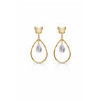 Butterfly Crystal Teardrop Earrings GWE -18
