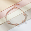 Imperial Tri-Rose Cluster Crystal Tennis Bracelet GWB-107