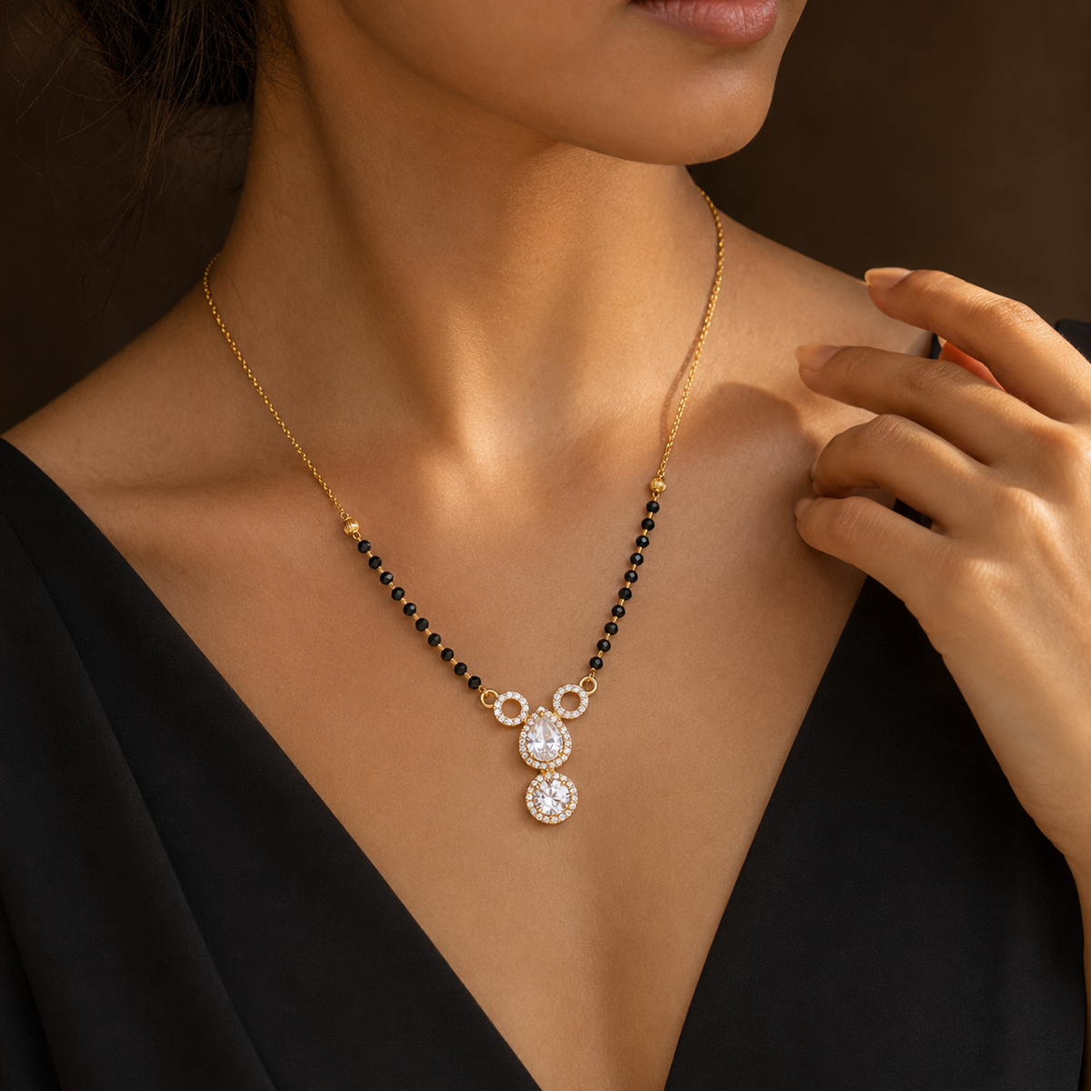 Aveline Crystal Duo Drop Women’s Mangalsutra GWM 11