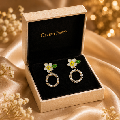 Flora Bloom Pearl Hoop Earrings GWE -133