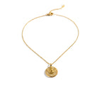 Modern Sunburst Medallion Teardrop Necklace GWN -158