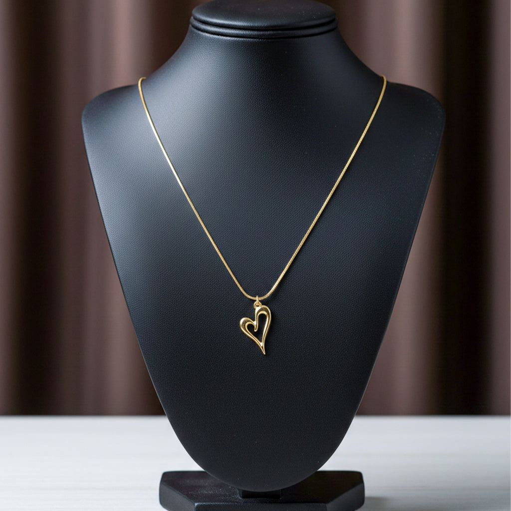 Modern Abstract Open Heart Necklace GWN -62
