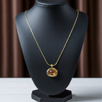 Modern Molten Gold Amber Pendant Necklace GWN -66