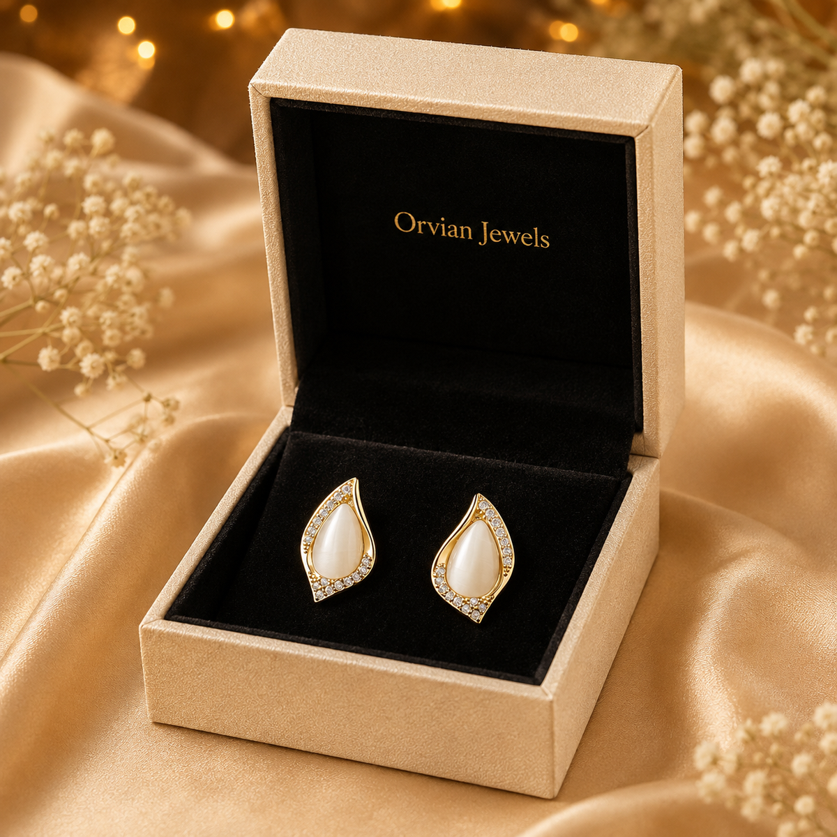 Classic Water Drop Opal Stud Earrings GWE -142