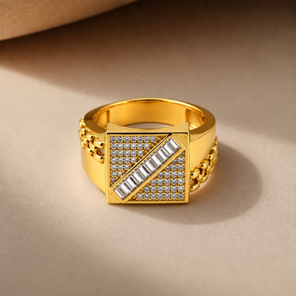 Diagonal Baguette Men’s Ring GMR 53