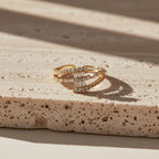 Baguette Bow Hourglass Split Band Ring GWR-82