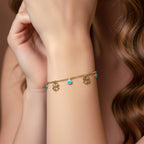 Classic Turquoise Enamel Clover Charm Bracelet GWB-11