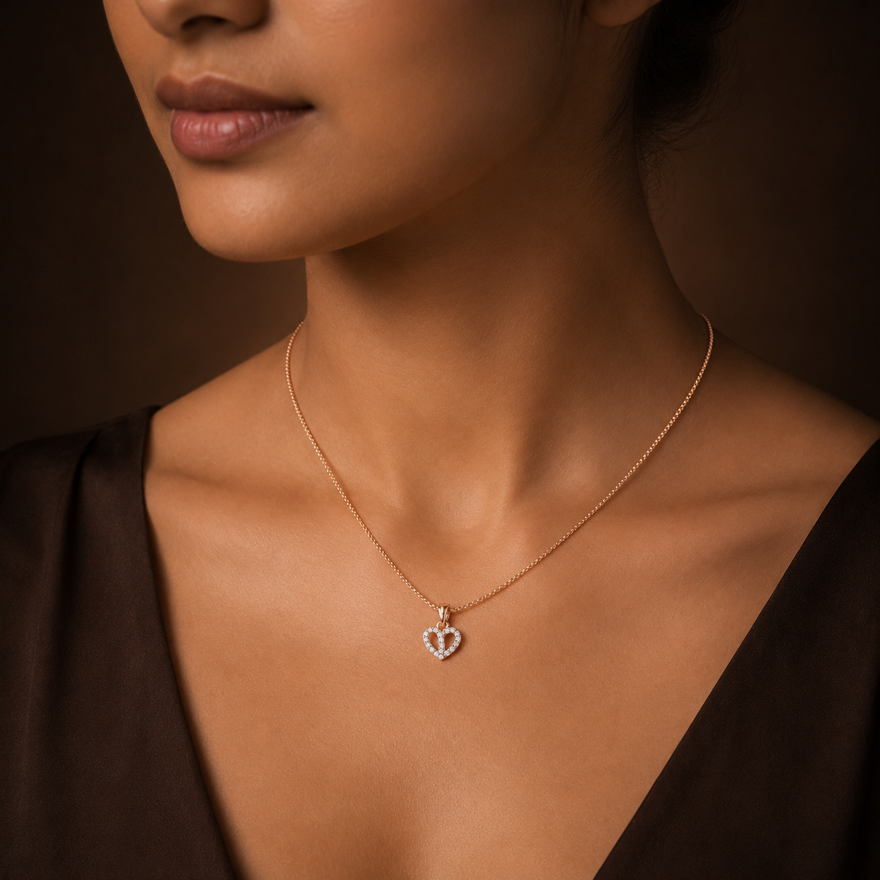 Twin Heartline Pendant Necklace GWN-210