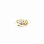 Emerald Cut Solitaire Criss Cross Wrap Ring GWR-29