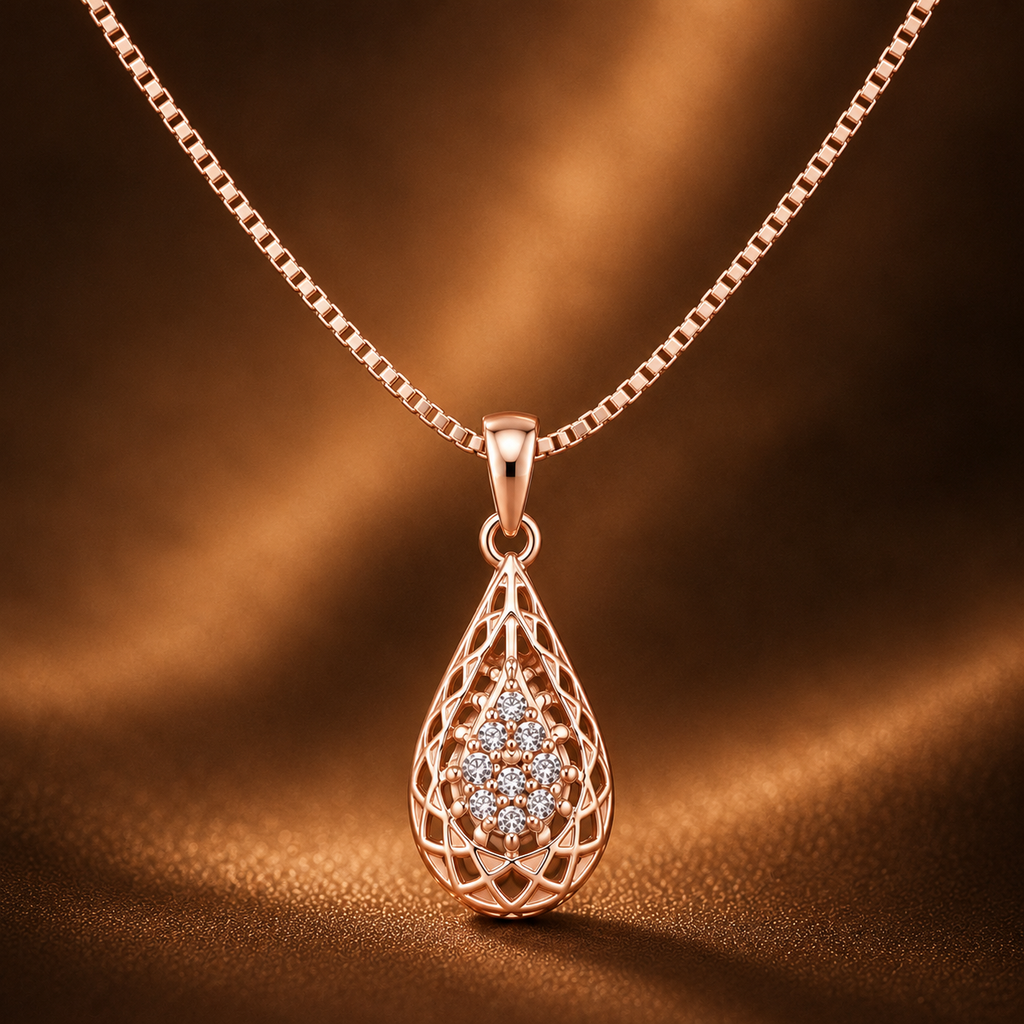Ornate Teardrop Bloom Necklace GWN-211