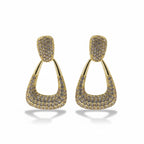 Classic Geometric Pave Drop Earrings GWE -135