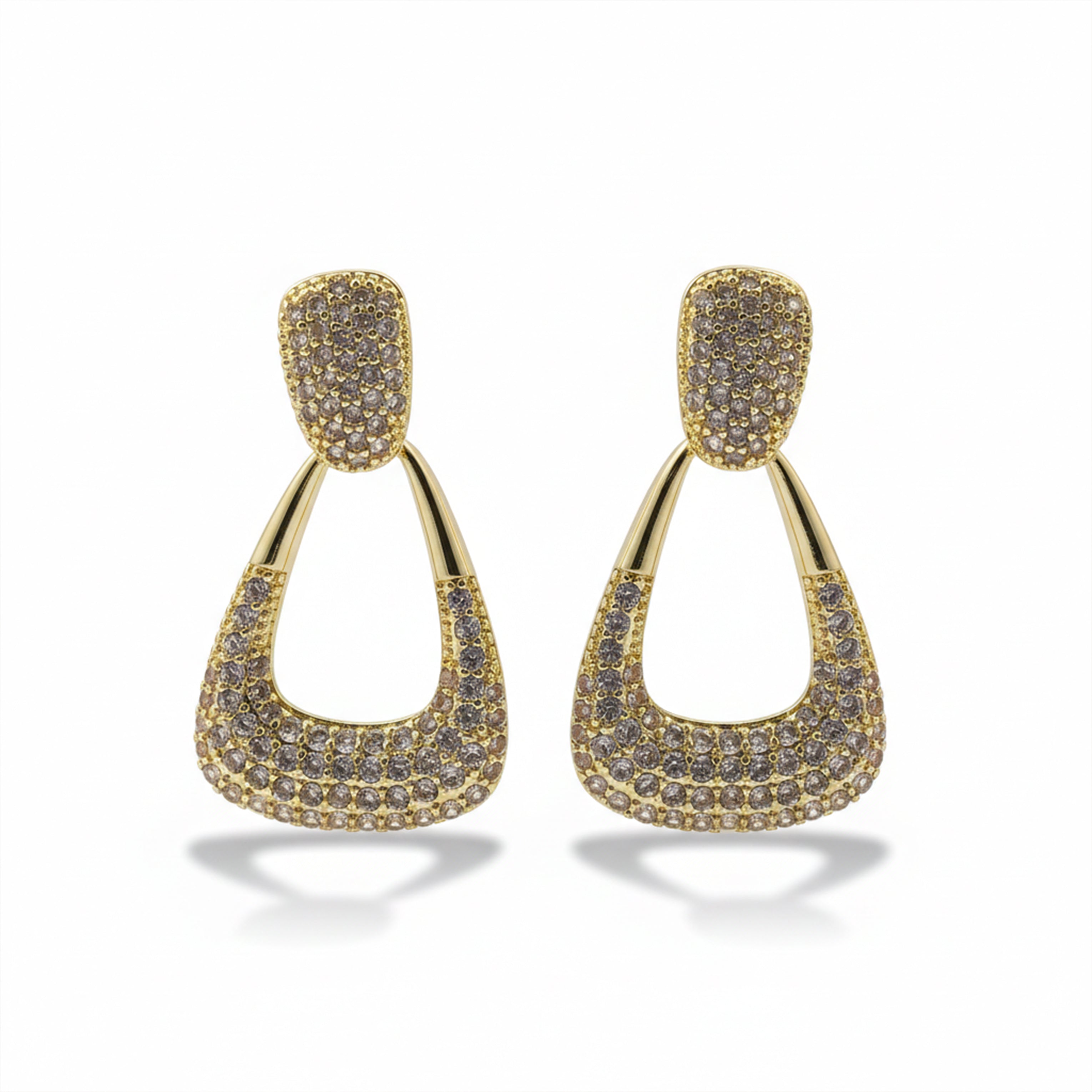 Classic Geometric Pave Drop Earrings GWE -135
