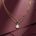 Modern Organic Shell Paperclip Layered Necklace GWN -131