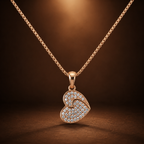 Diamond Swirl Heart Necklace GWN-217