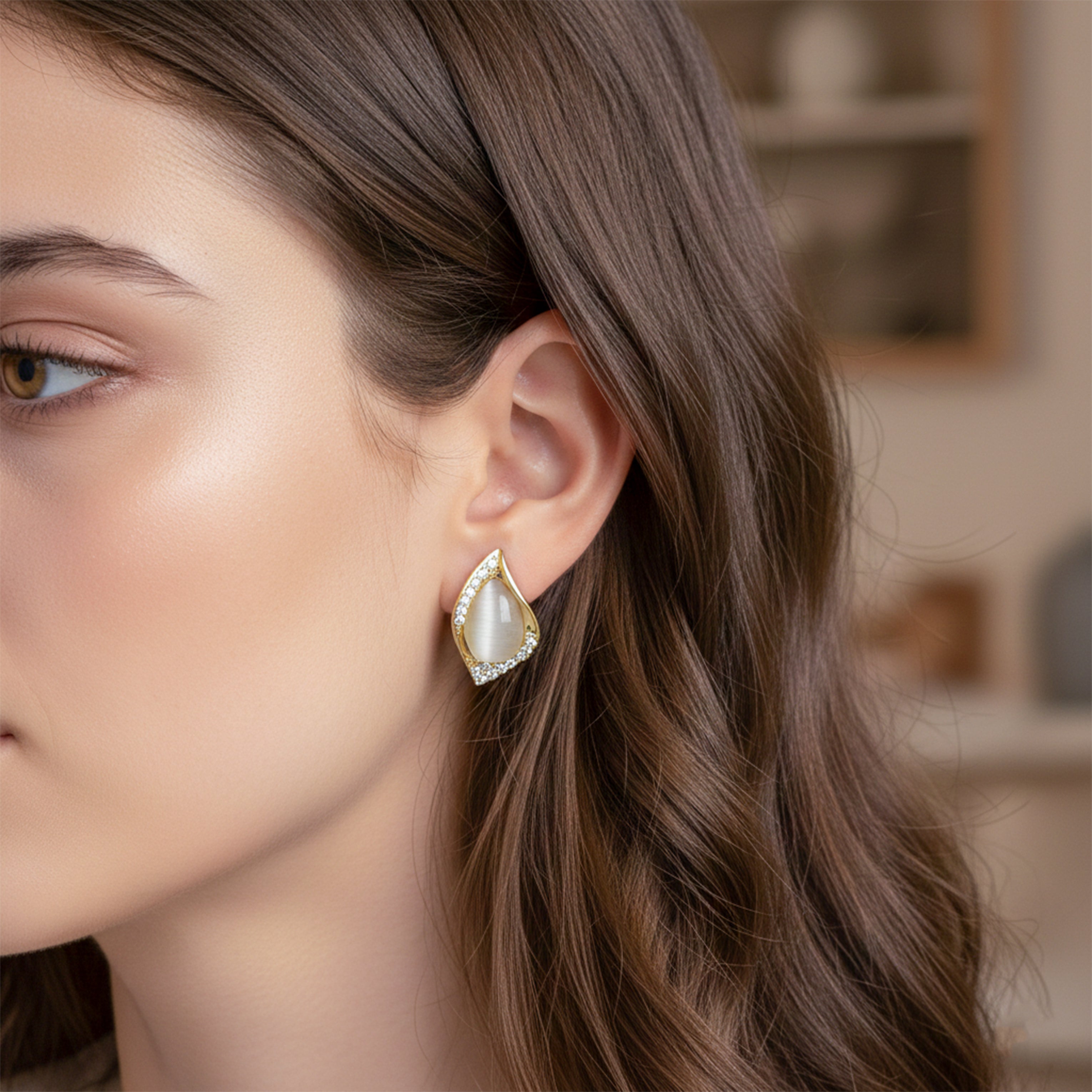 Classic Water Drop Opal Stud Earrings GWE -142