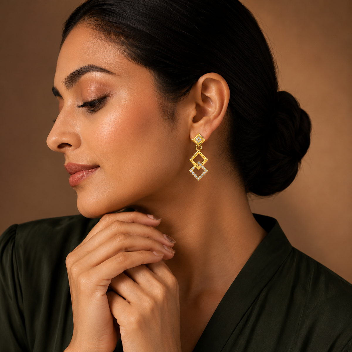 Aurevia Twin Square Drop Earrings GWE 291
