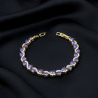 Imperial Amethyst Purple & Wavy Crystal Tennis Bracelet GWB-146