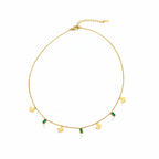 Modern Emerald Butterfly Charm Necklace GWN -105