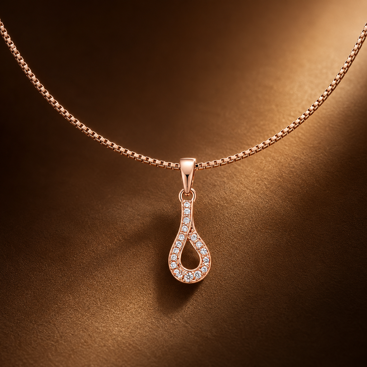 Crystal Ribbon Drop Necklace GWN-212