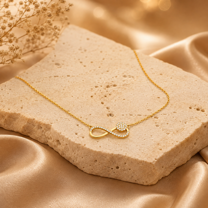 Modern Infinity Blossom Crystal Necklace GWN -140