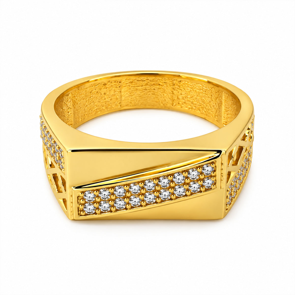 Diagonal Stone Sweep Men’s Ring GMR 58