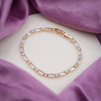 Stellar Baguette & Round Crystal Eternity Tennis Bracelet GWB-33