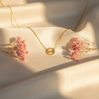 Golden Infinity Halo Pendant Necklace GWN -50