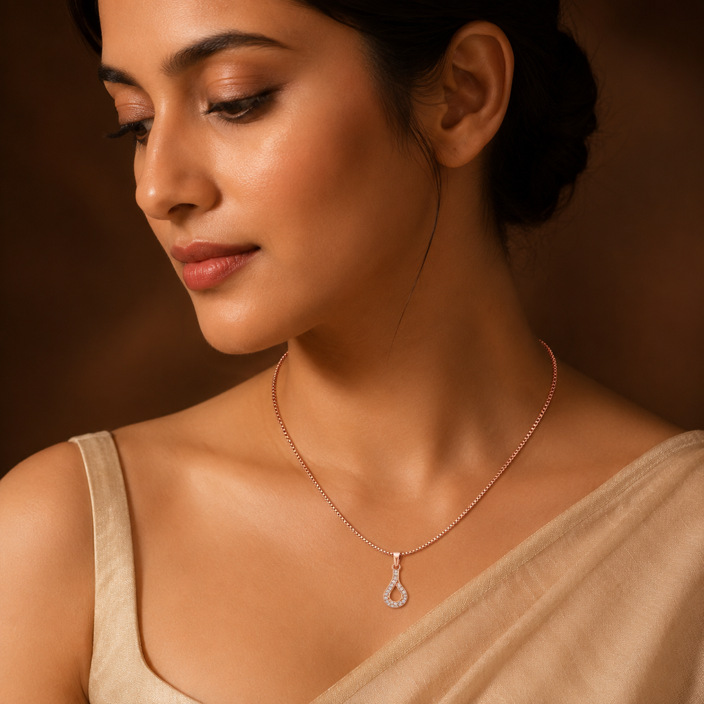 Crystal Ribbon Drop Necklace GWN-212