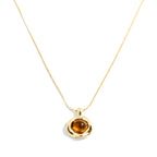 Modern Molten Gold Amber Pendant Necklace GWN -66