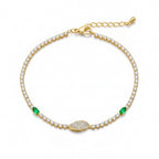 Imperial Emerald Green & Marquise Pave Tennis Bracelet GWB-106
