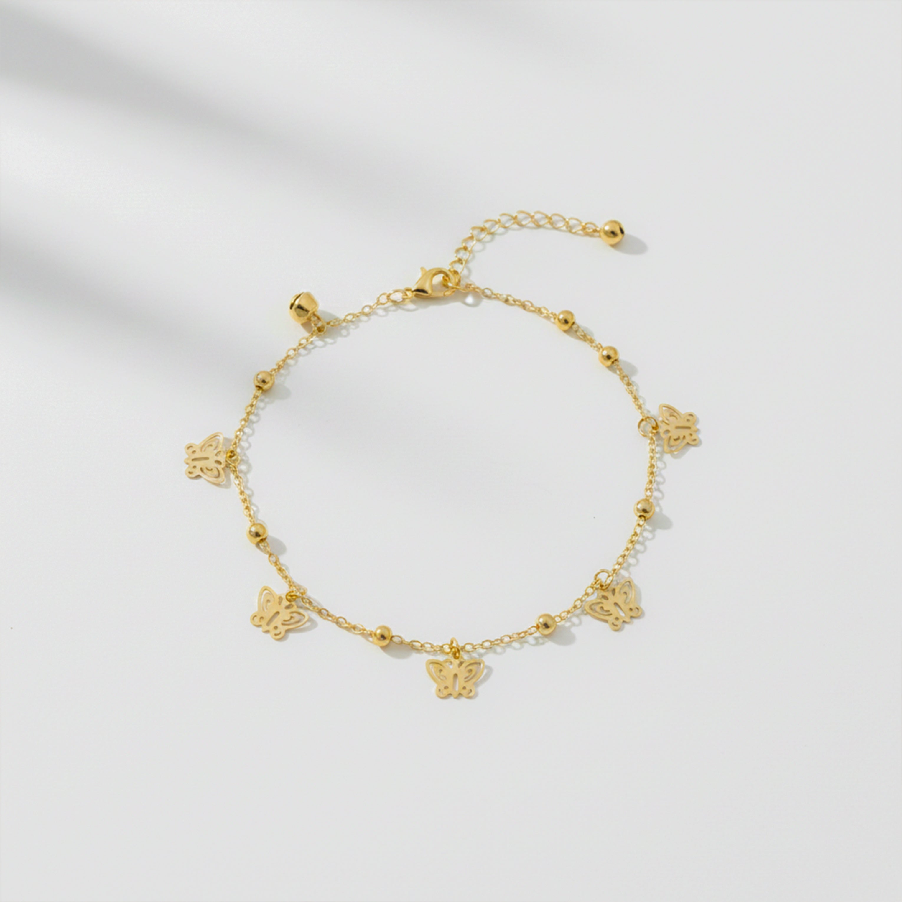 Classic Filigree Butterfly Charm Link Anklet GWA-49