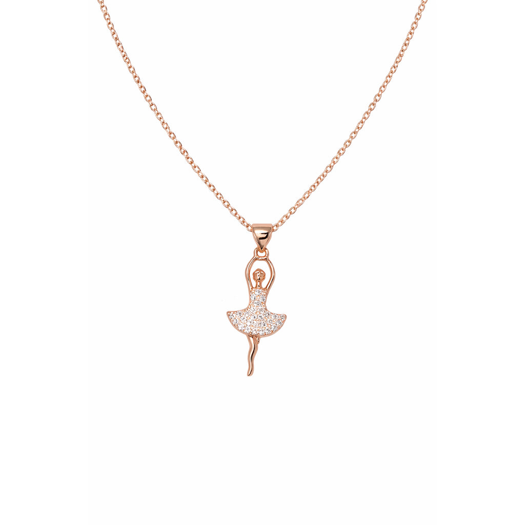 Graceful Ballerina Crystal Pendant Necklace GWN -6