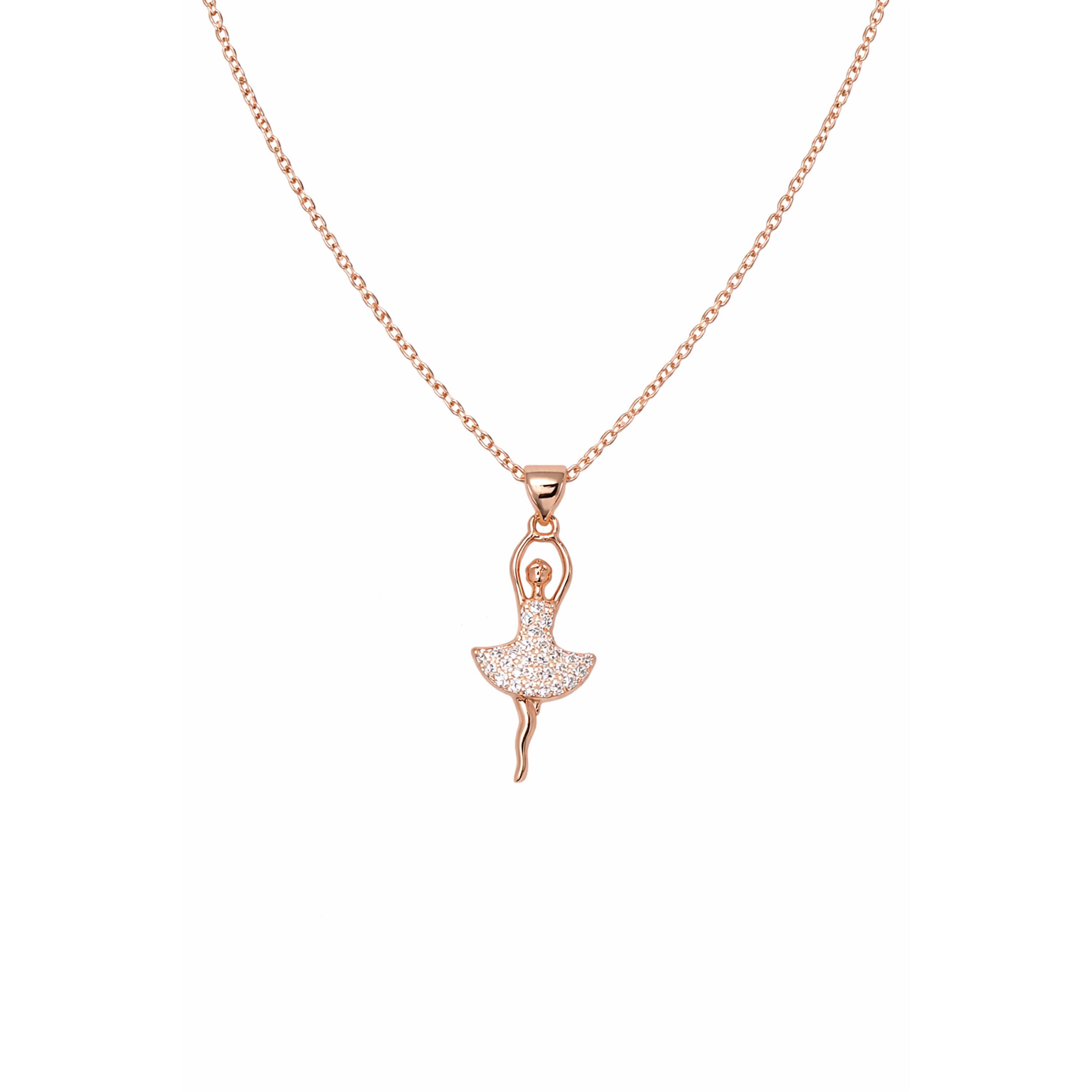 Graceful Ballerina Crystal Pendant Necklace GWN -6