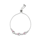 Imperial Silver Crescent Moon & Pink Star Bolo Bracelet GWB-157