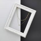Modern Dual Layer Beaded Heart Necklace GWN -63