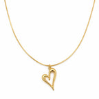 Modern Abstract Open Heart Necklace GWN -62