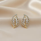 Flora Shine Baguette Leaf Earrings GWE -138