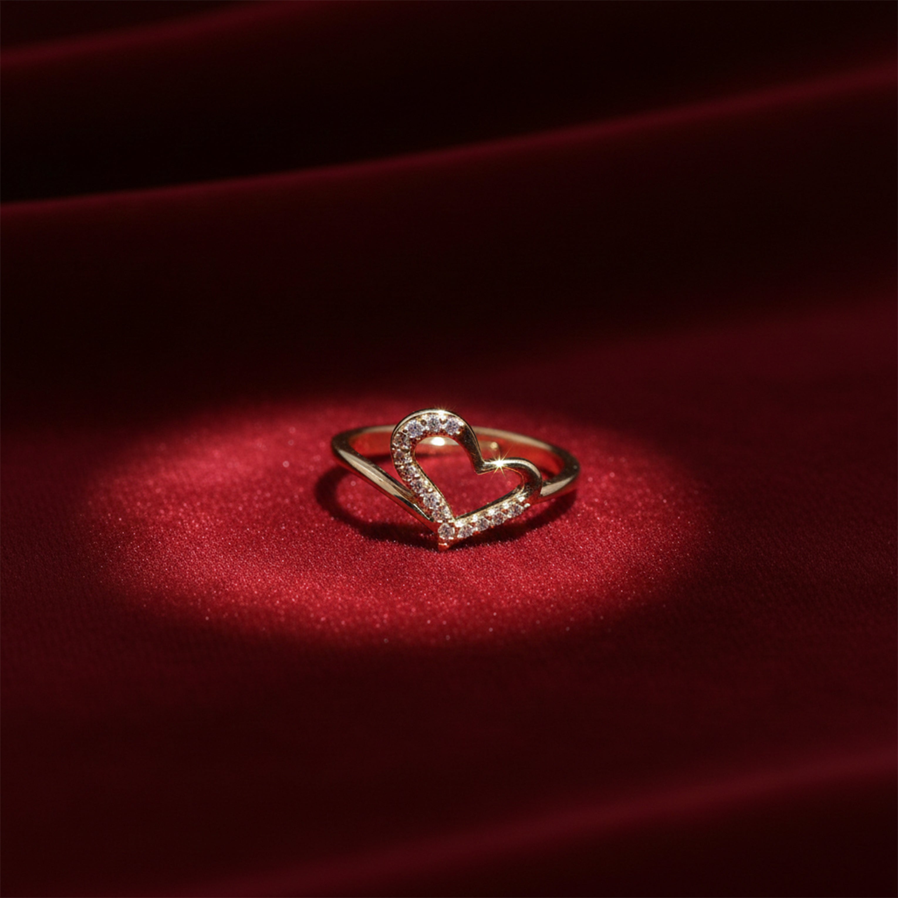 Shimmering Pave Open Heart Wrap Ring GWR-15