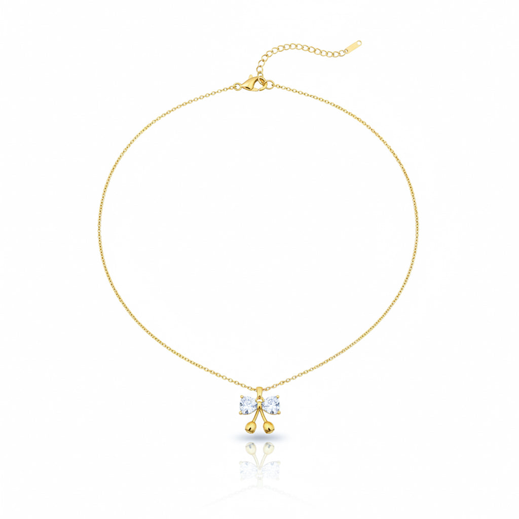 Modern Crystal Ribbon Bow Choker GWN -136
