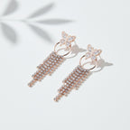 Butterfly Crystal Tassel Earrings GWE -36
