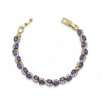 Imperial Amethyst Purple & Wavy Crystal Tennis Bracelet GWB-146