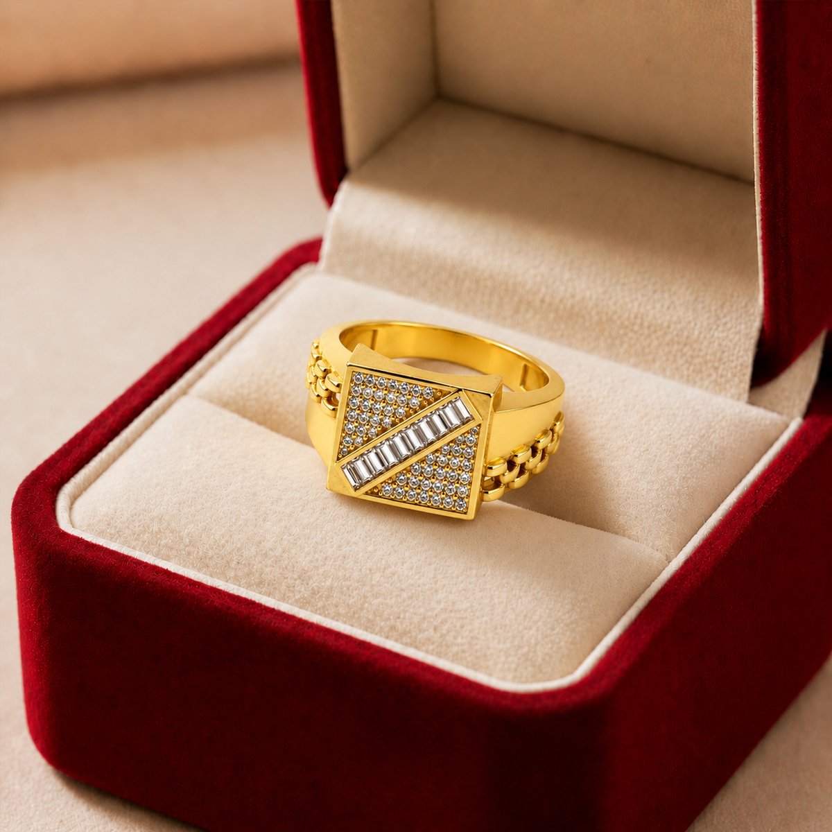 Diagonal Baguette Men’s Ring GMR 53