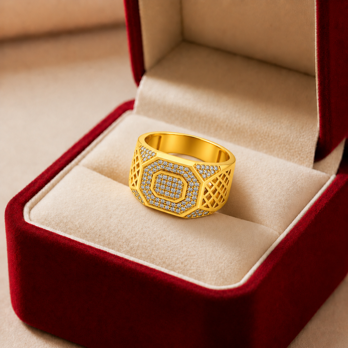 Octagon Lattice Men’s Ring GMR 54