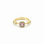 Pink Cushion Cut Halo Adjustable Ring GWR-71
