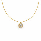 Classic Pearl Halo Pendant Necklace GWN -57