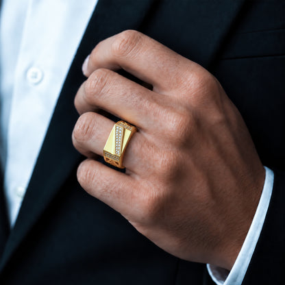 Diagonal Stone Sweep Men’s Ring GMR 58